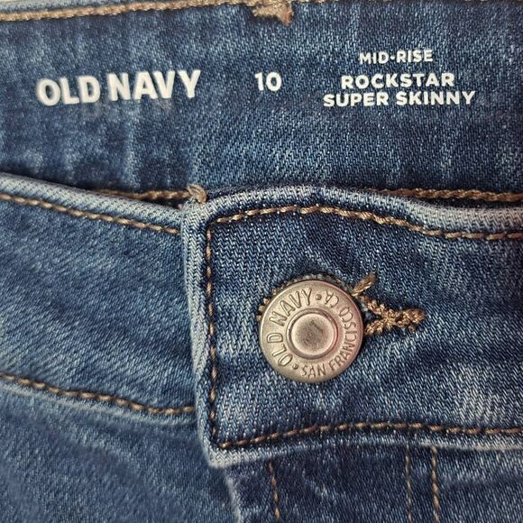 Old Navy Women's Mid-Rise Rockstar Super-Skinny Jeans Gazania Wash size 10 - Picture 8 of 10